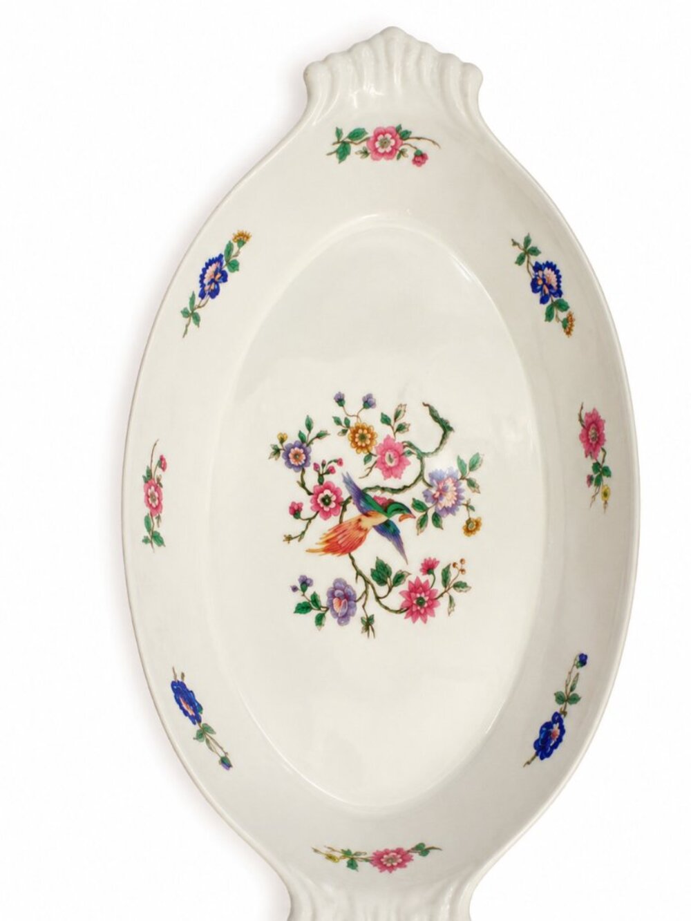 BIA Cordon Bleu France Oval Serving Platter Bird Floral Chinoiserie Dish